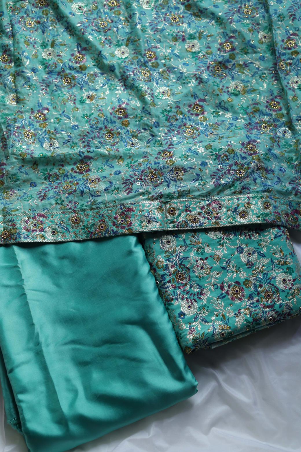 RAMA GREEN COLOUR PURE KATAAN KIMKHAB BANARASI GHARARA