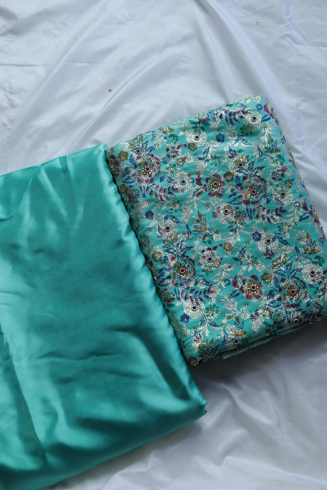 RAMA GREEN COLOUR PURE KATAAN KIMKHAB BANARASI GHARARA
