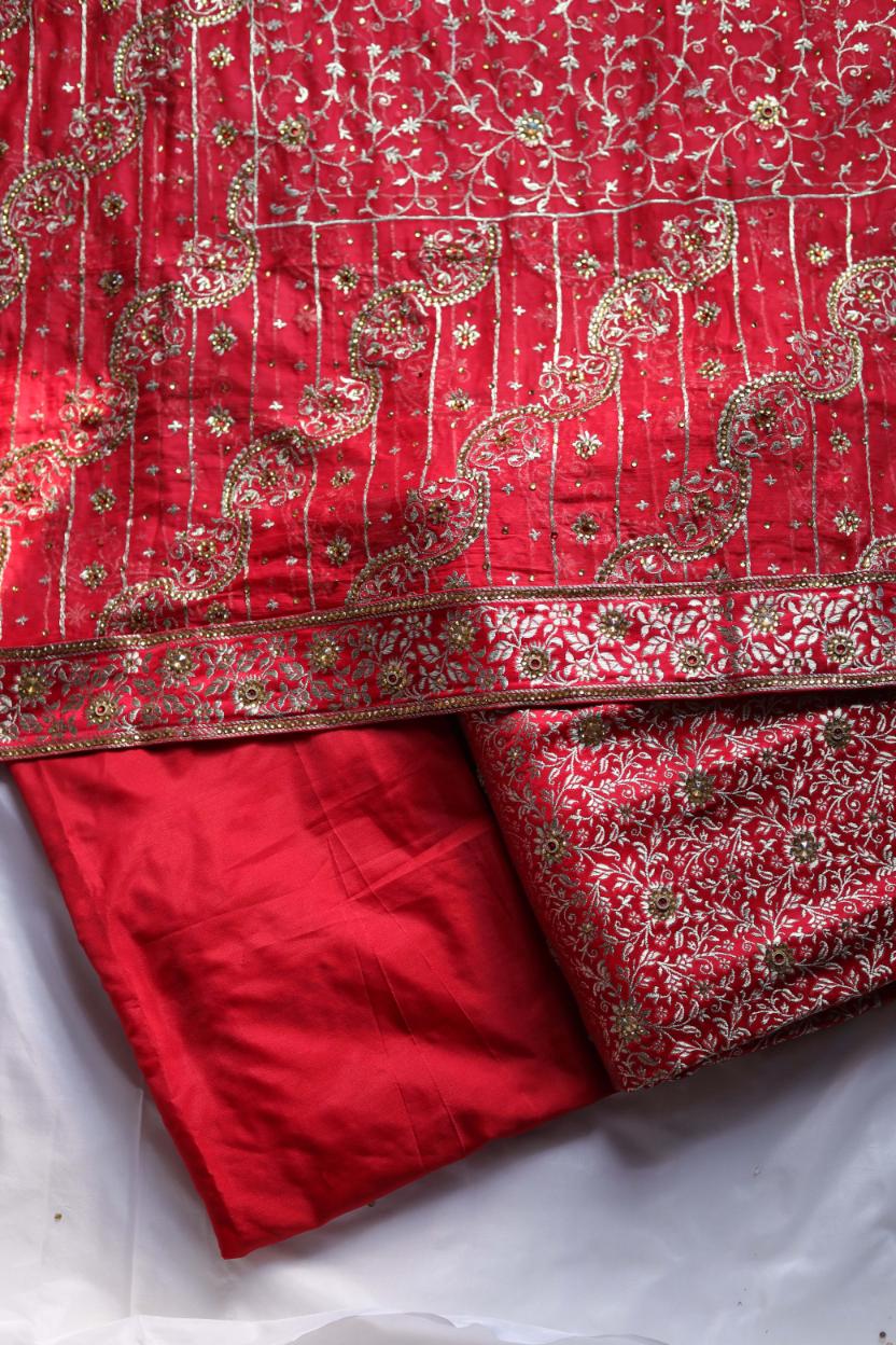 RED COLOUR KIMKHAB BANARASI GHARARA