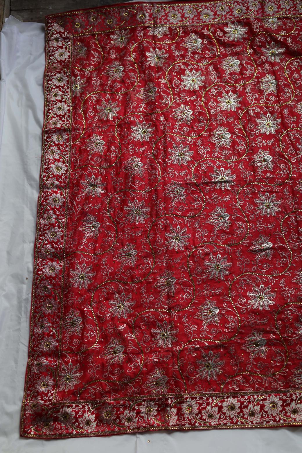 RED COLOUR KIMKHAB BANARASI GHARARA