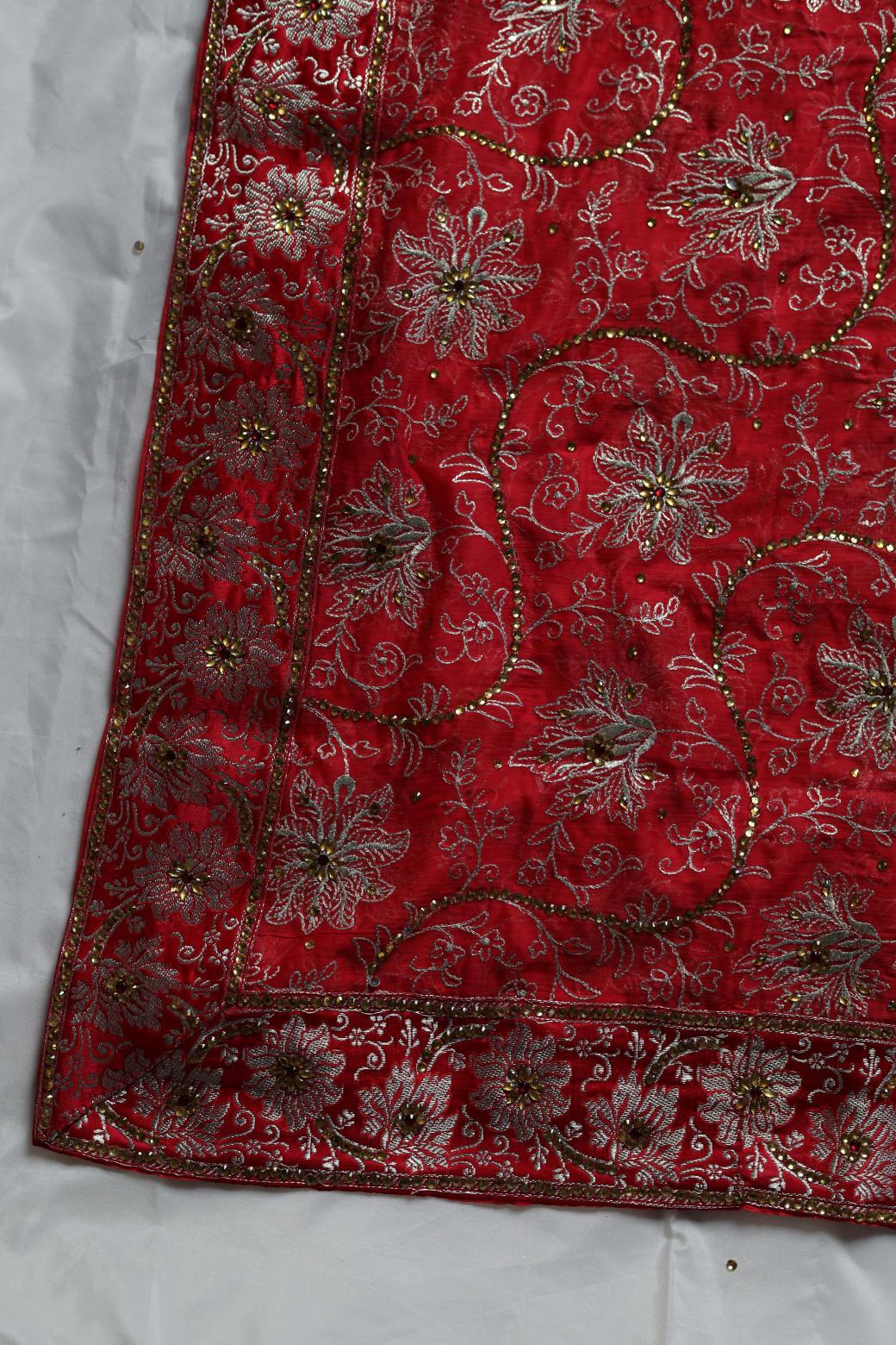 RED COLOUR KIMKHAB BANARASI GHARARA