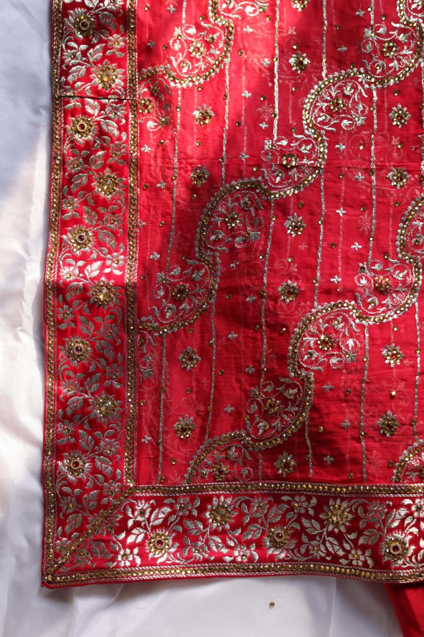 RED COLOUR KIMKHAB BANARASI GHARARA