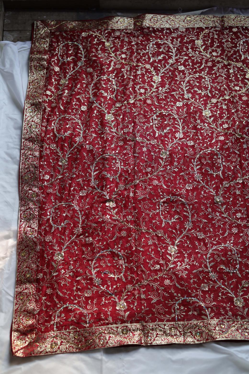 RED COLOUR KIMKHAB BANARASI GHARARA