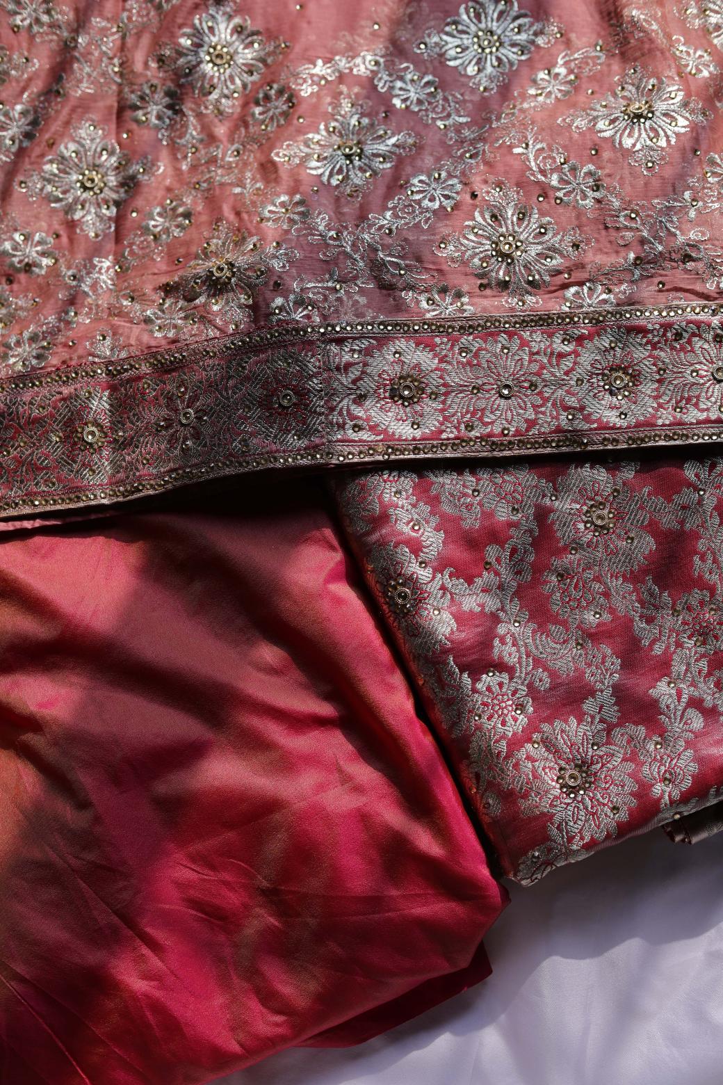 ROSE GOLD COLOUR PURE KATAAN KIMKHAB BANARASI GHARARA