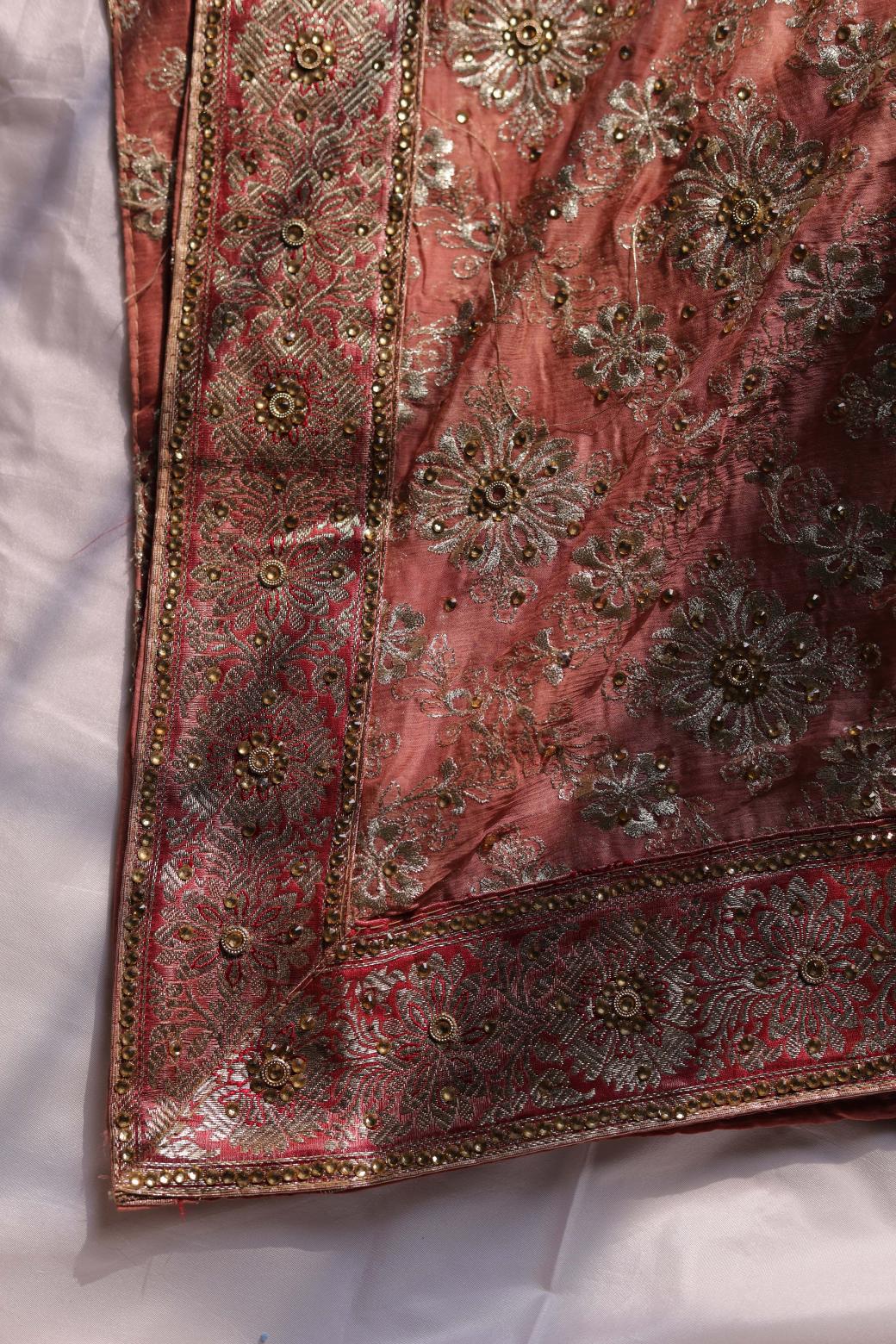 ROSE GOLD COLOUR PURE KATAAN KIMKHAB BANARASI GHARARA
