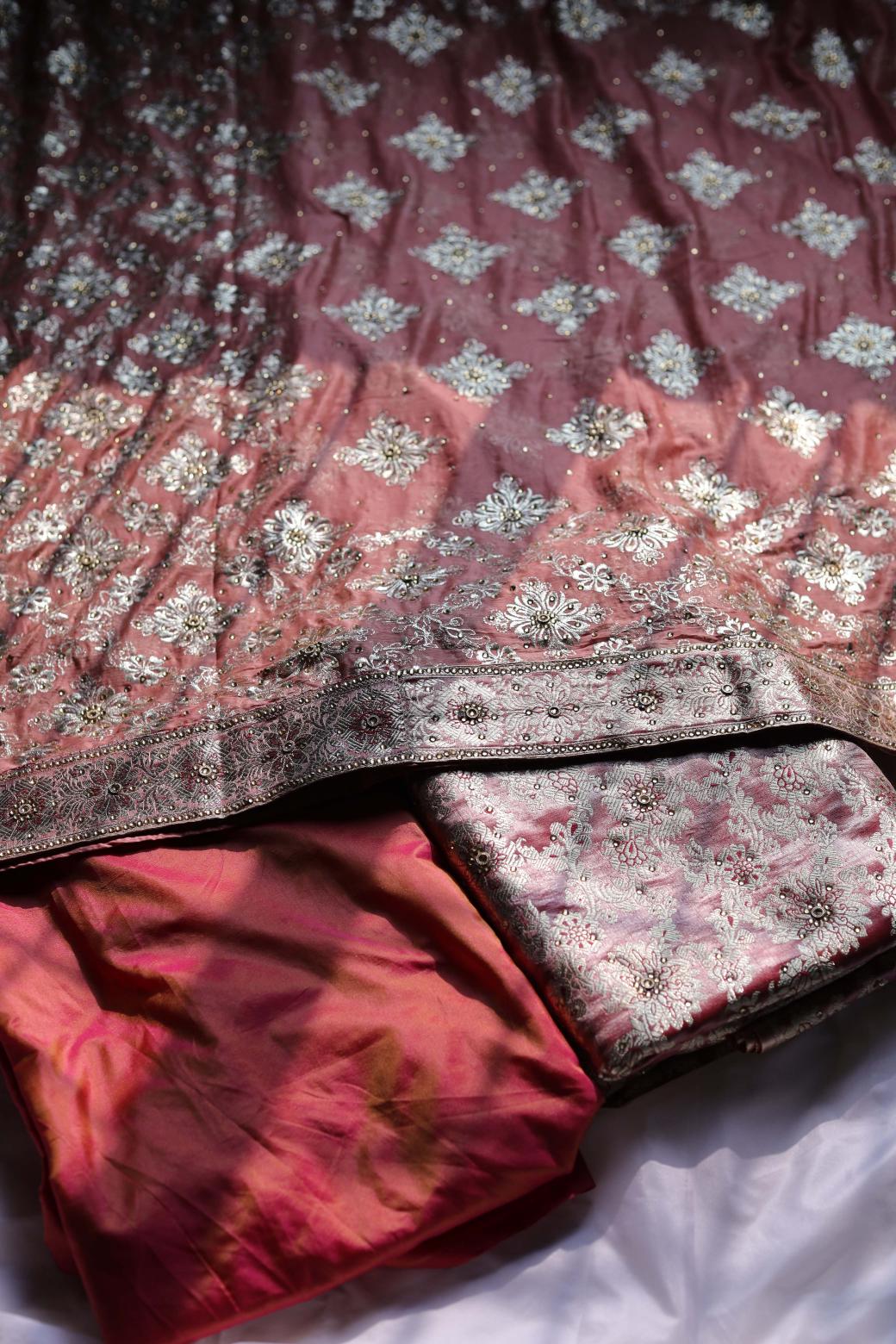 ROSE GOLD COLOUR PURE KATAAN KIMKHAB BANARASI GHARARA