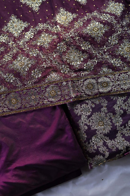 VINE COLOUR KIMKHAB BANARASI GHARARA