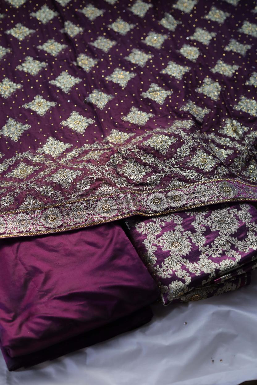 VINE COLOUR KIMKHAB BANARASI GHARARA