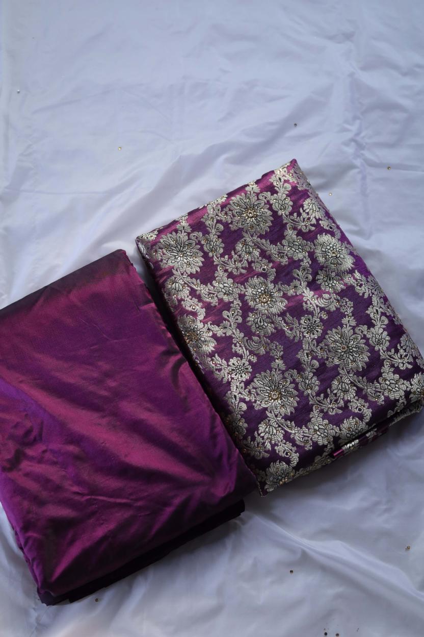 VINE COLOUR KIMKHAB BANARASI GHARARA
