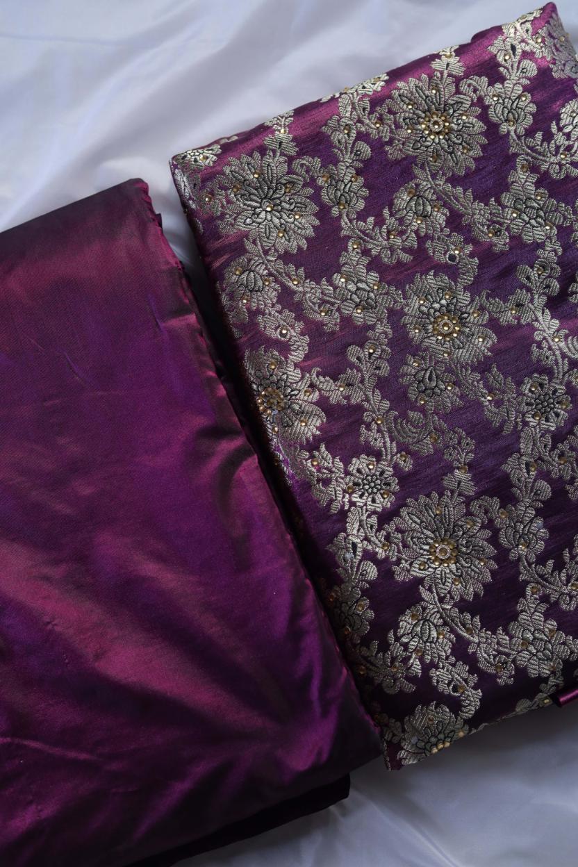 VINE COLOUR KIMKHAB BANARASI GHARARA