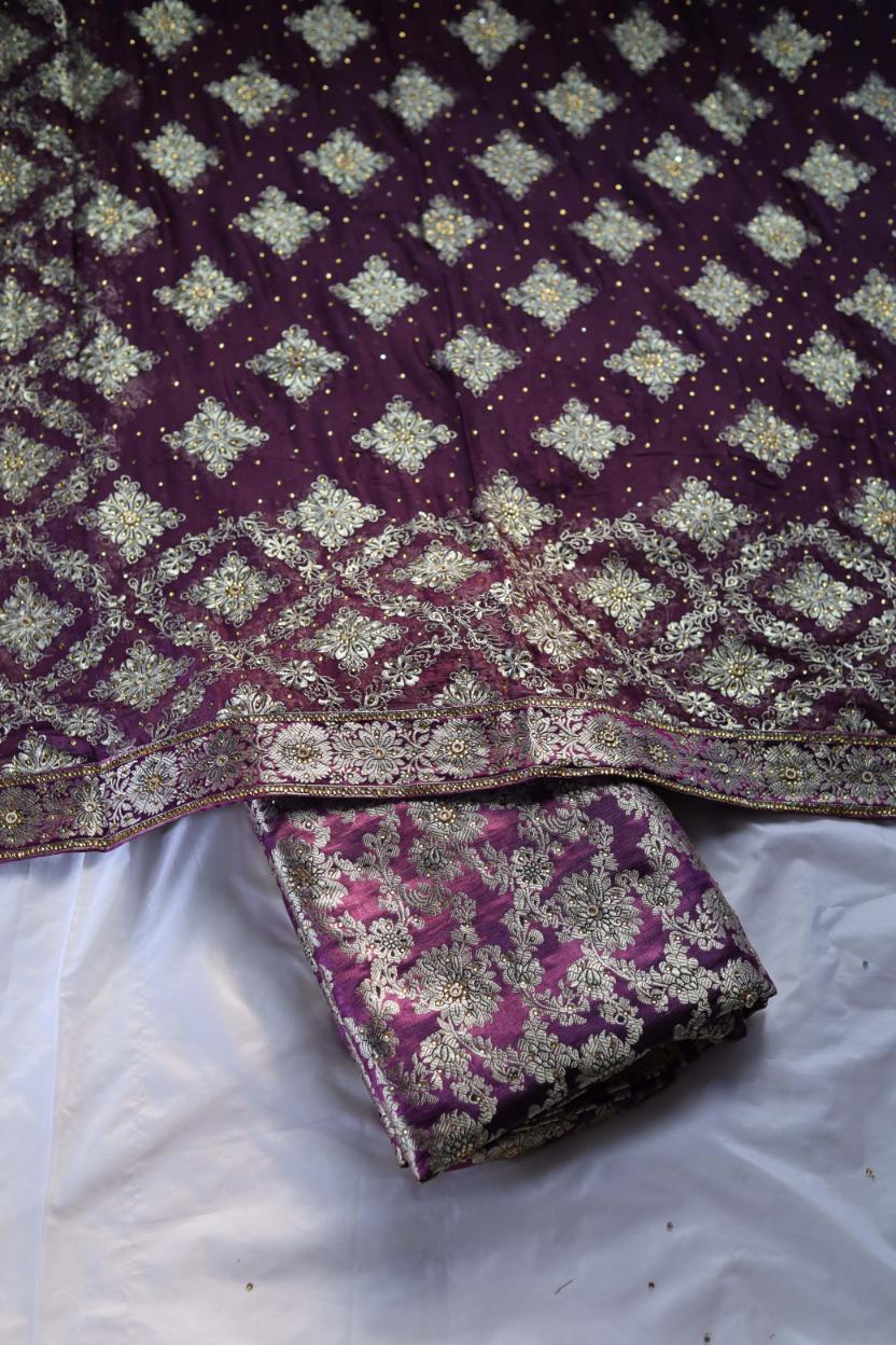 VINE COLOUR KIMKHAB BANARASI GHARARA