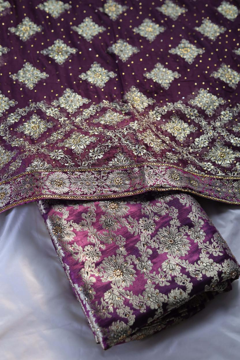 VINE COLOUR KIMKHAB BANARASI GHARARA