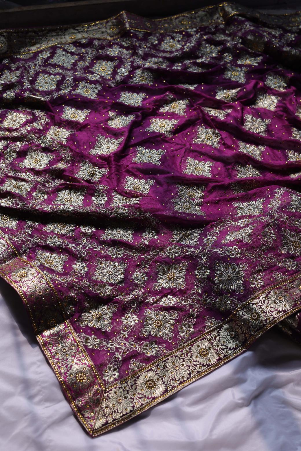 VINE COLOUR KIMKHAB BANARASI GHARARA