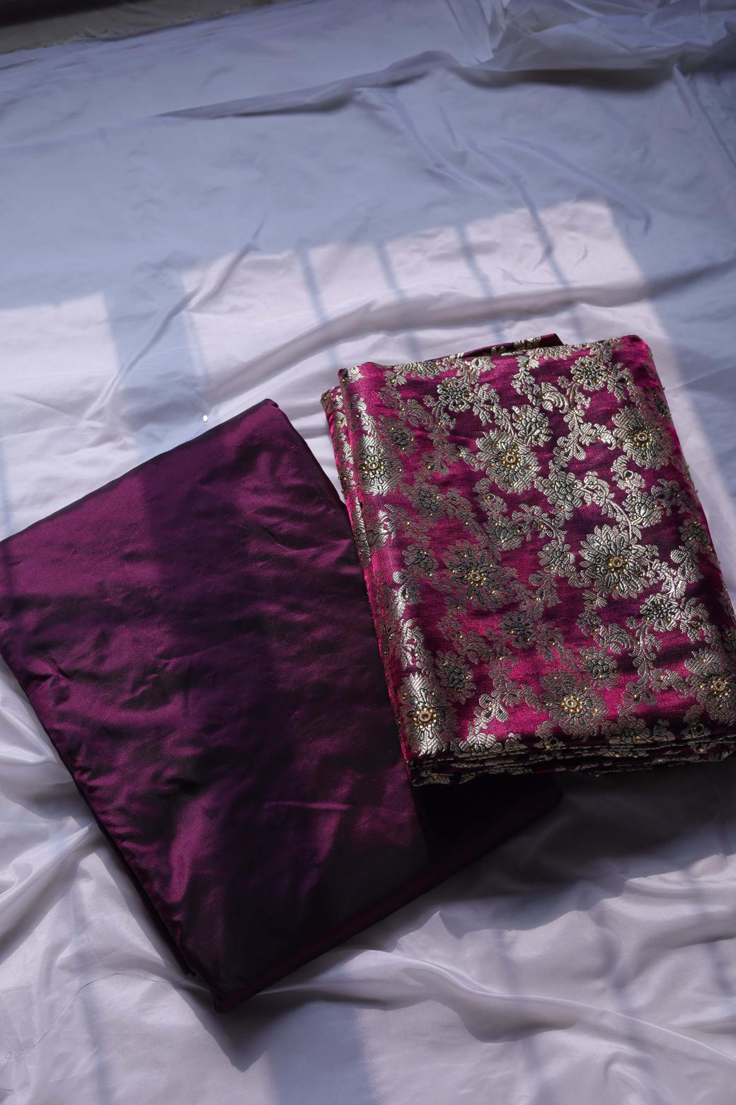 VINE COLOUR KIMKHAB BANARASI GHARARA