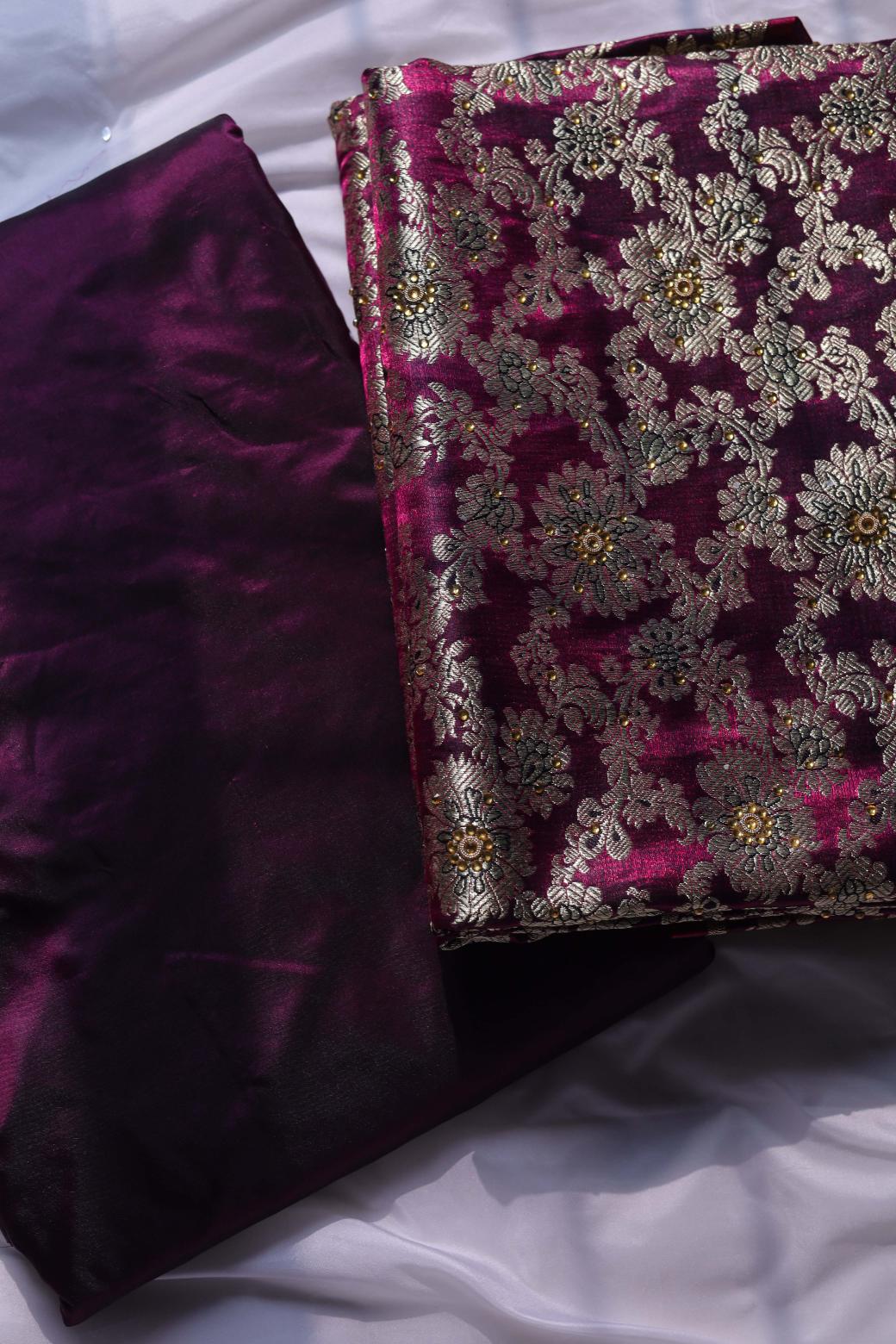 VINE COLOUR KIMKHAB BANARASI GHARARA